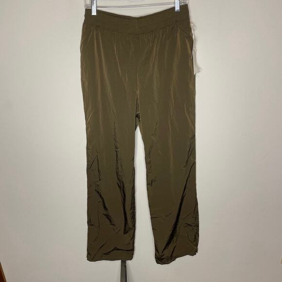 Good American Wide Leg Track Pants MEDIUM Mocha Pull On Casual Athletic Gym - Picture 6 of 13
